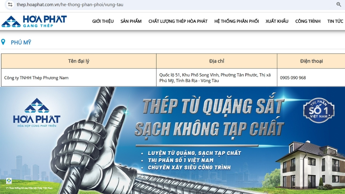 Thép Phương Nam tự hào là đại lý thép Hòa Phát chính thức tại Vũng Tàu Thép Phương Nam tự hào là đại lý thép Hòa Phát chính thức tại Vũng Tàu
