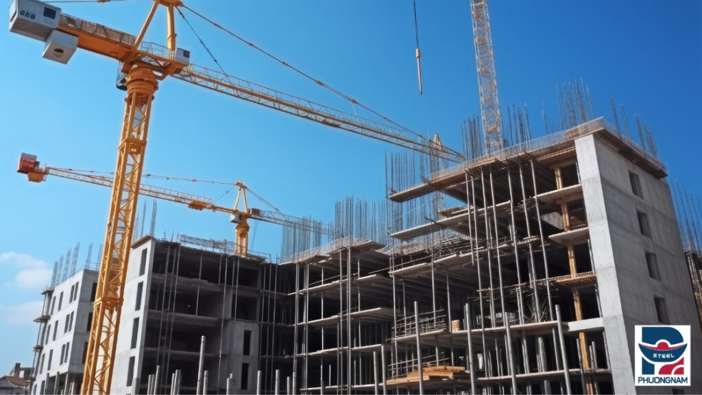 thép là vật liệu quan trọng trong công trình xây dựng